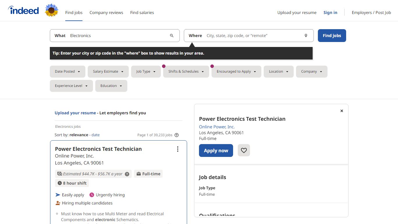 Electronics Jobs, Employment | Indeed.com